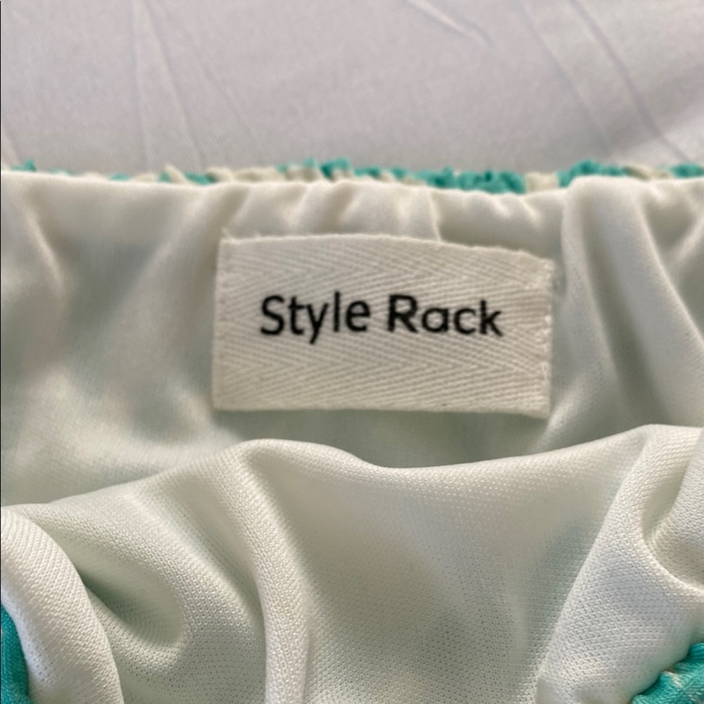 Style Rack White and Teal Garment